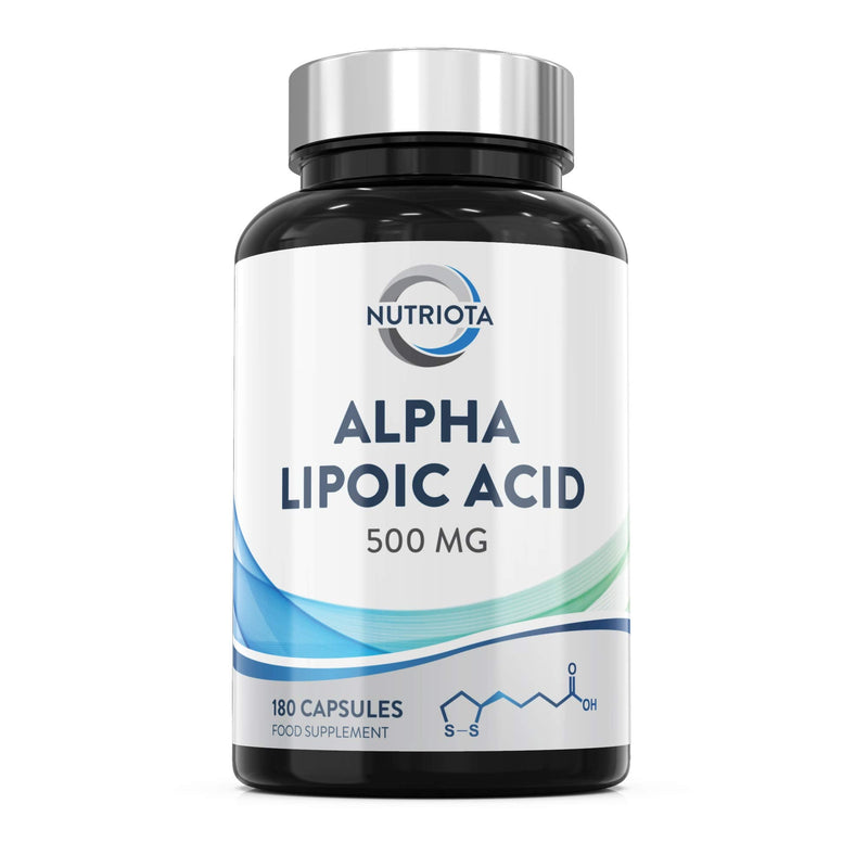 [Australia] - Alpha Lipoic Acid (ALA) 500 mg | 180 High-strength Vegan Capsules | Helps Reduce Inflammation, Control Maintenance of Normal Blood Sugar Levels and Nervous System Health 