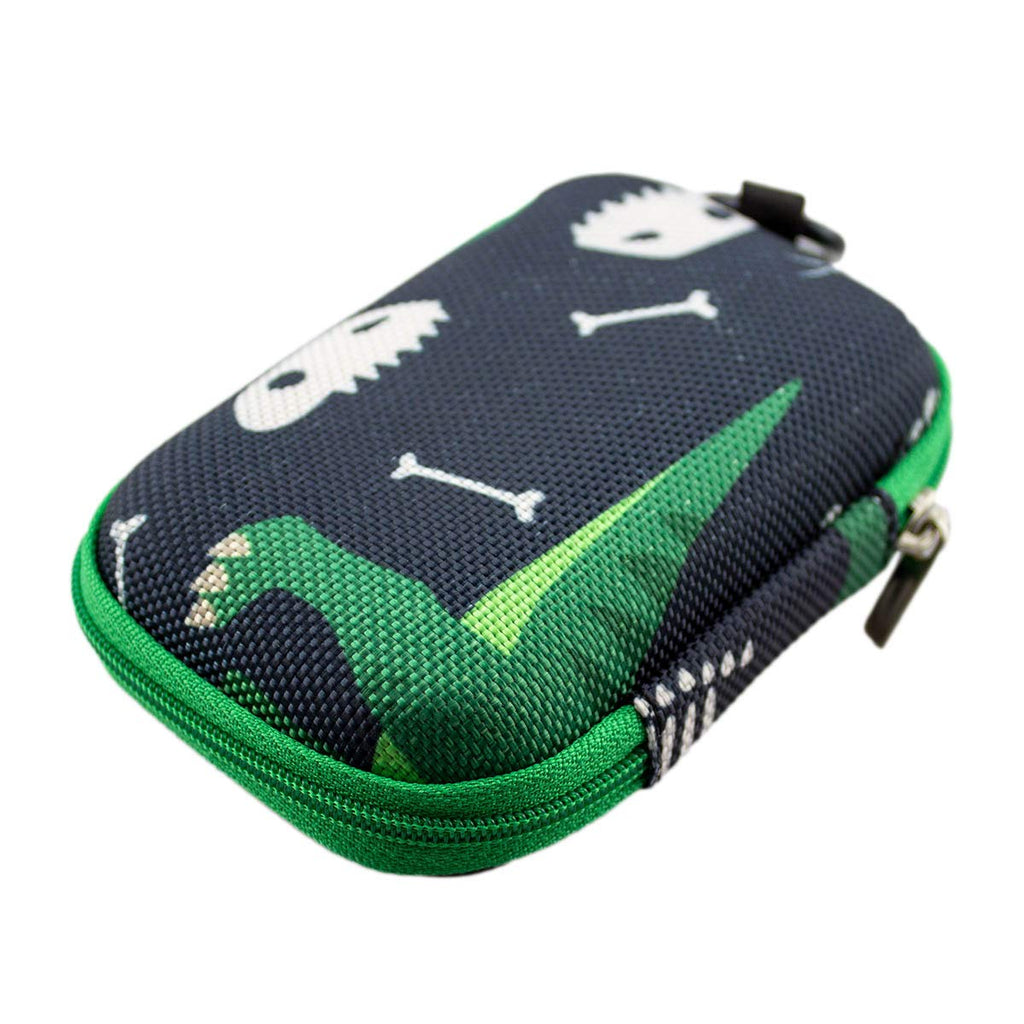 [Australia] - caseroxx Blood Glucose Meter Hard Case Suitable for Adia Blutzuckermessgerät in Dinosaur Design - Black, Diabetic Storage case 