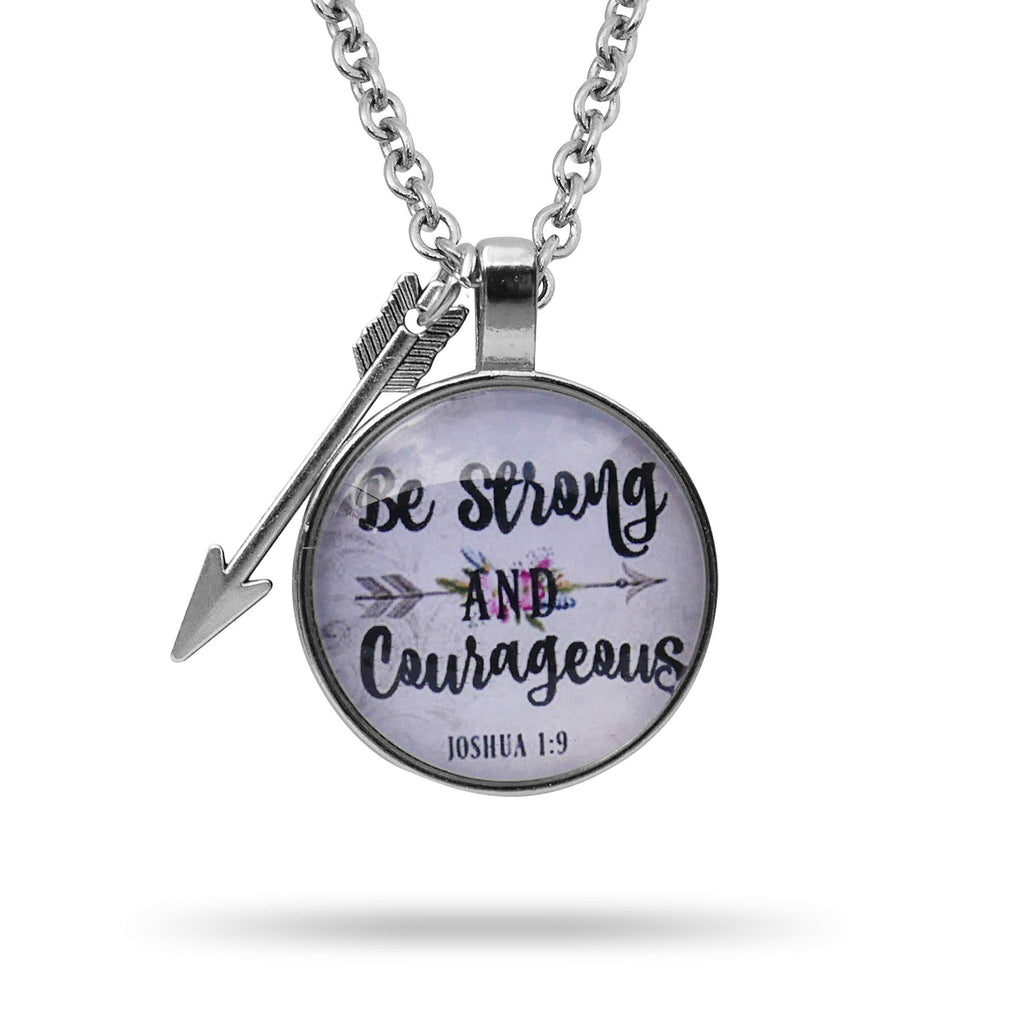 [Australia] - epiphaneia Women's Be Strong & Courageous Joshua 1:9 Christian Pendant Necklace. Gift for Mom on Mother's Day, Christmas, Birthday, Religious Bible Necklaces. Statement of Faith. 