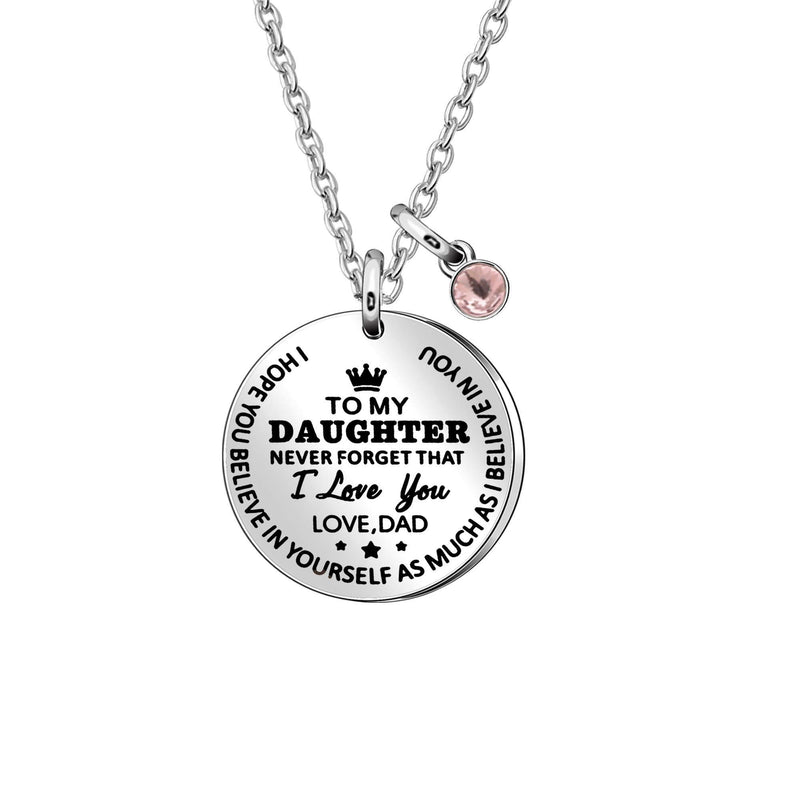 [Australia] - Daughter Jewellery To My Daughter Necklace from Dad Inspirational Gift Never Forget That I Love You Forever Birthday Gift Graduation Gifts 