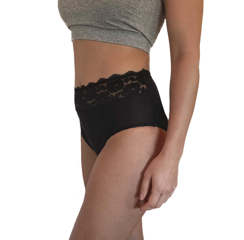 [Australia] - HEMSLEY Period Pants, UK Size 6 to 28, Leakproof, Breathable, Eco Friendly, High Waist, Lace Detail, Medium to Heavy Flow 16 