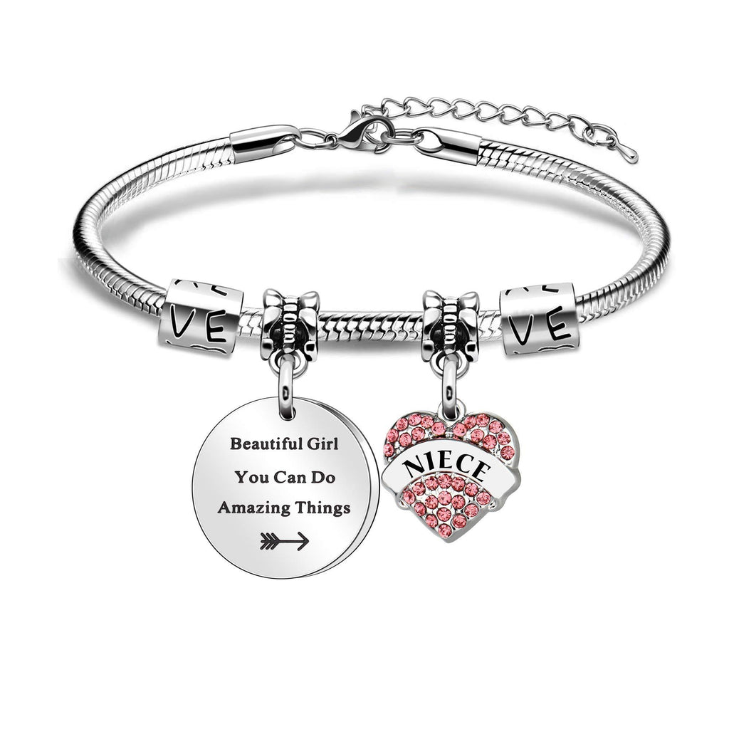 [Australia] - Inspirational Jewellery Gifts" Beautiful Girl, You Can Do Amazing Things" Bracelets for Daughter Niece - Motivational Bracelet Jewellery for Graduation Birthday Present 