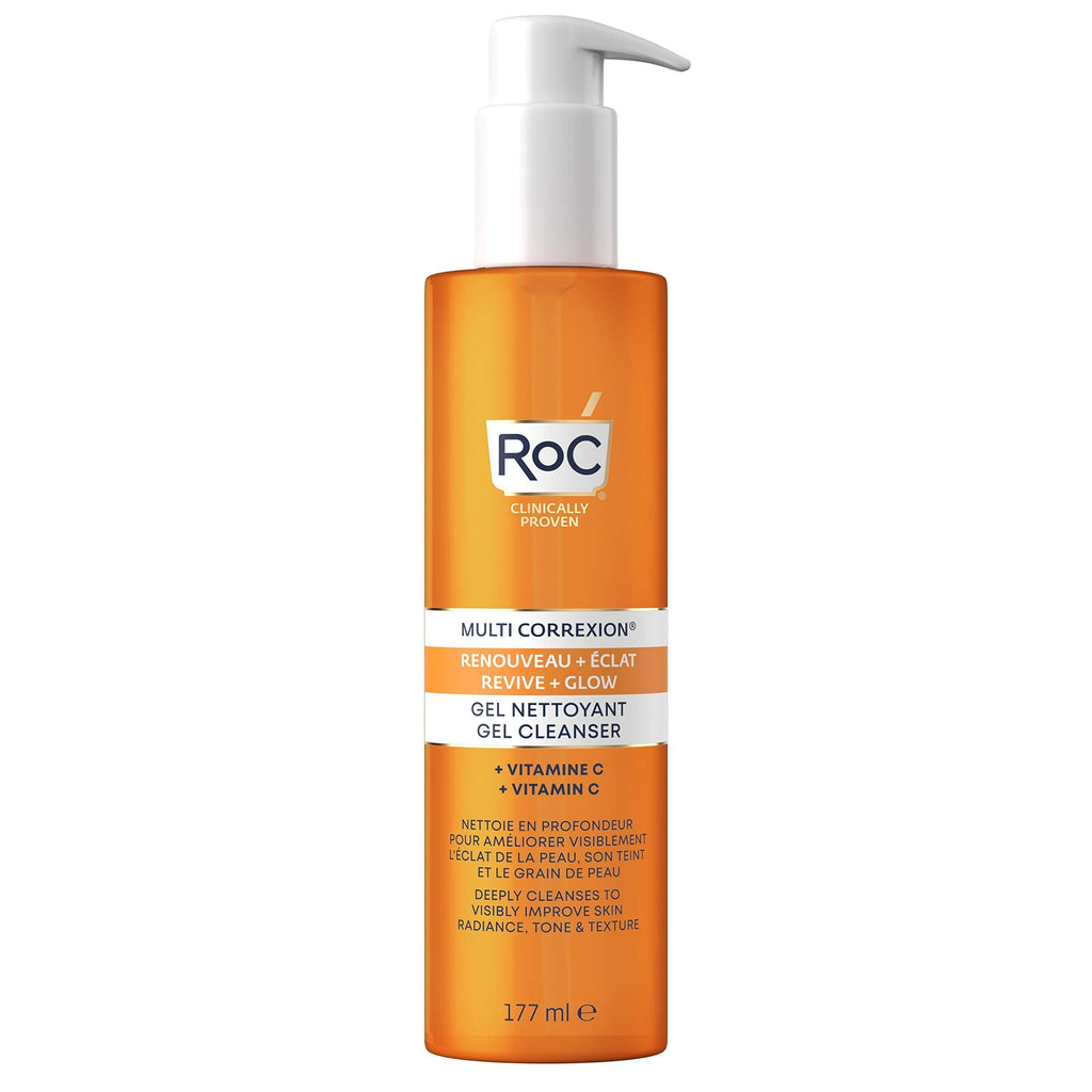 [Australia] - RoC - Multi Correxion Revive + Glow Gel Cream Cleanser - Invigorating Facial Cleanser - Vitamin C - Boosts Skin Radiance - 177 ml 