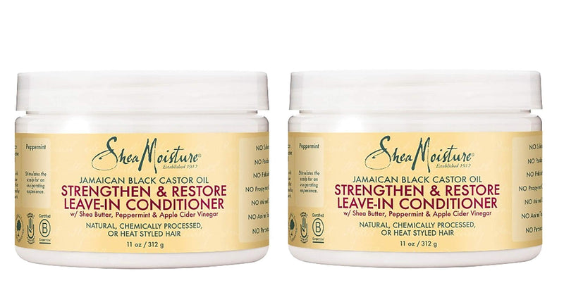 [Australia] - Shea Moisture Jamaican Black Castor Oil Strengthen, Grow & Restore Leave-In Conditioner 12oz, 312gm Pack of 2 