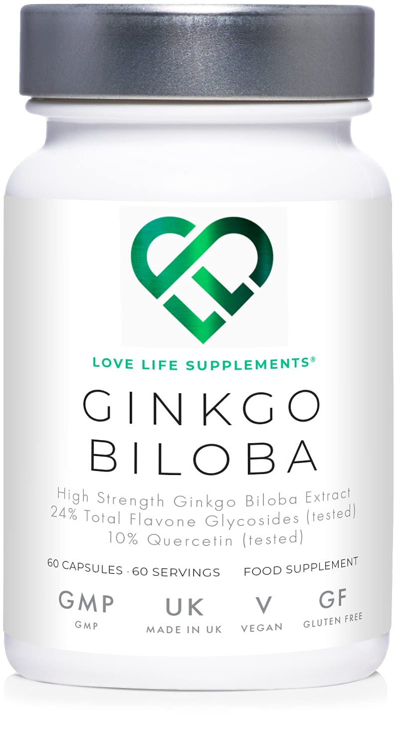 [Australia] - High Strength Ginkgo Biloba Capsules by LLS | 15,000mg 50:1 Extract (from Ginko Biloba Leaves) - 60 Servings | No Bulking Agents | Love Life Supplements - 'Clean, Effective, High Quality' 