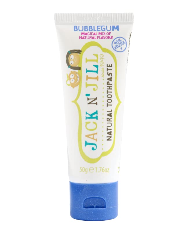 [Australia] - Jack N' Jill Kids Natural Toothpaste, Made with Natural Ingredients, Helps Soothe Gums & Fight Tooth Decay, Suitable from 6 Months+ - Bubblegum Flavour 1 x 50g 