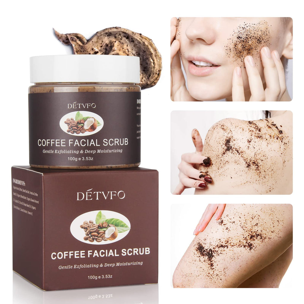 [Australia] - Junhe Natural Coffee Scrub with Organic Coffee Facial Body Scrub, Best Acne, Anti Cellulite and Stretch Mark treatment, Spider Vein Therapy for Varicose Veins, Vegan Coffee Shower Scrubs 