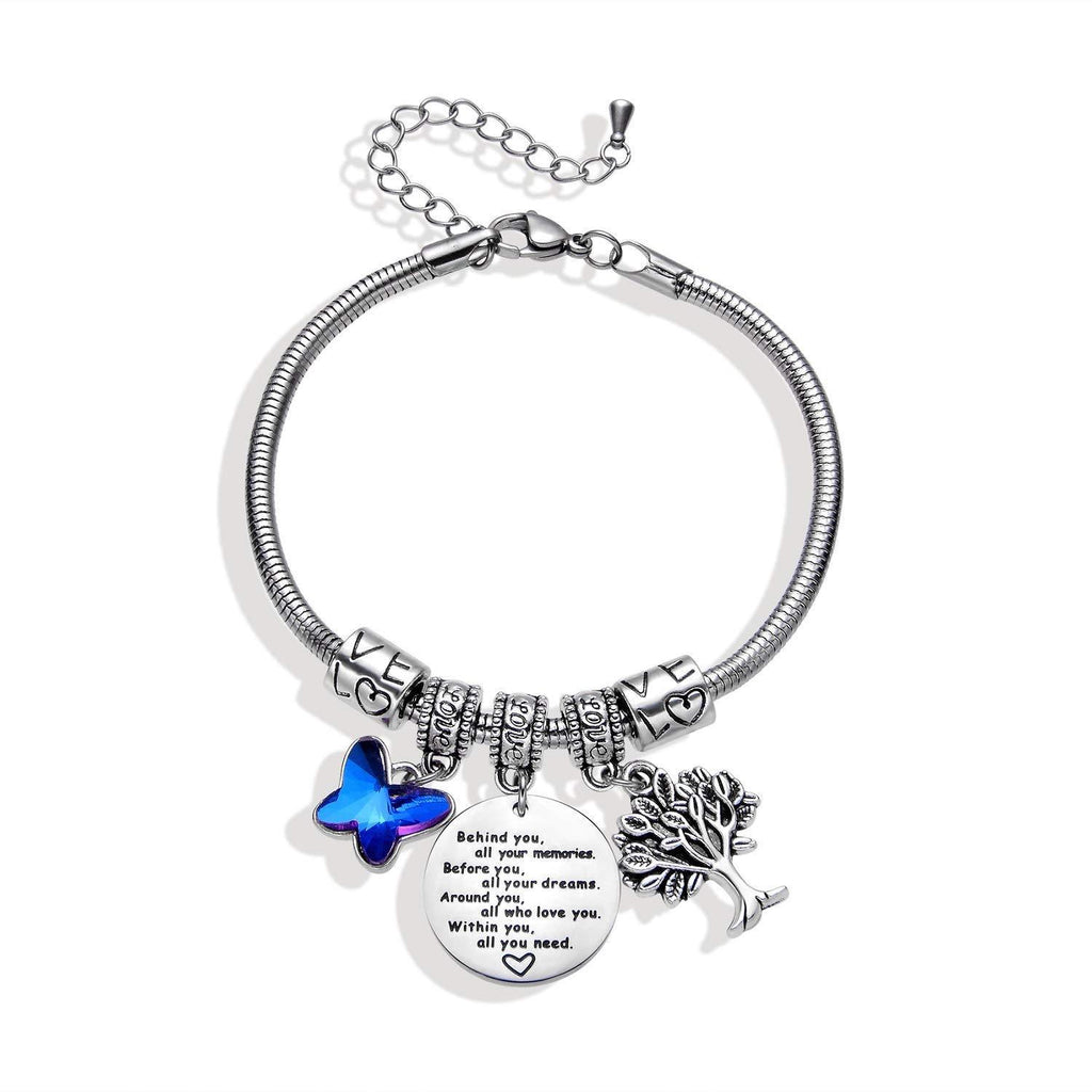 [Australia] - Mum Gift,Silver Bracelet for Women Lady,Mtohers Day Gift from Daughter Son,Mother Bracelet,Thanksgiving Gift for Mum Best Friend Birthday Gif butterfly tree bracelet 