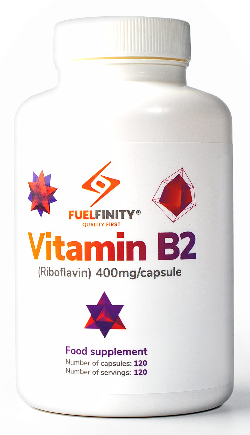 [Australia] - FuelFinity� - Premium Vitamin B2 Riboflavin 400mg per Capsule - 120 Days Supply - Highest Manufacturing Standards- no additives - Vegan 120 Count (Pack of 1) 