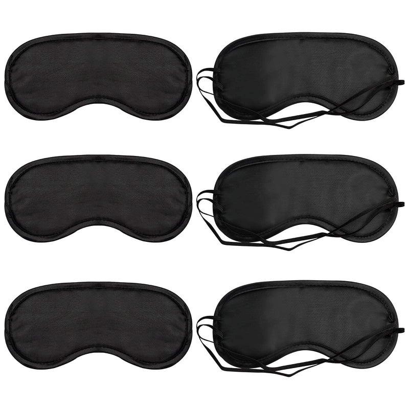 [Australia] - ITME 6 Pack Sleep Eye Mask Shade Cover, Sleeping Blindfold for Men & Women, Suitable for Lunch Break/Travel/on The Plane/Hotel/Camping Usage ( Black ) 06-pack 