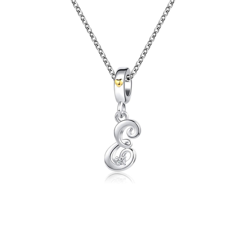 [Australia] - KunBead Jewelry Birthday Letter Initial Necklace Heart Love Crystal Alphabet Personalised Name Necklace for Women Girls E 