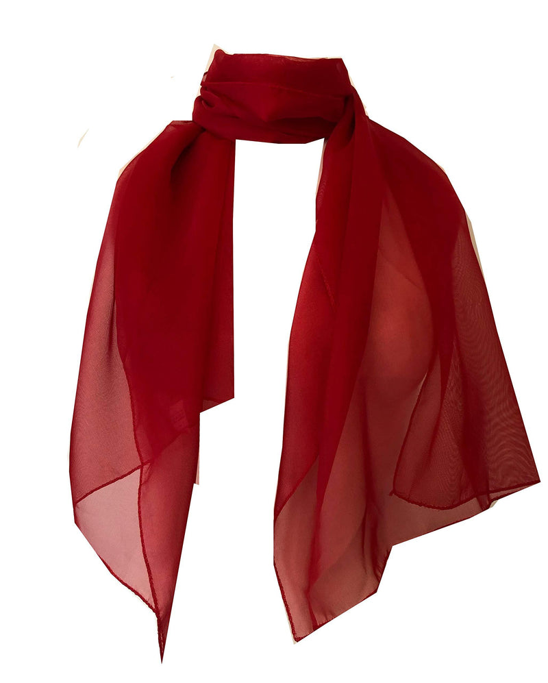 [Australia] - Plain block colour chiffon style scarf, thin pretty scarf, 150cm x 50cm great for any outfit lovely gift. Red 