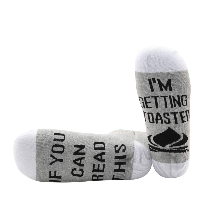 [Australia] - PYOUL 1 Pair Camping Socks Camper Gift If You Can Read This I'm Getting Toasted Socks Outdoor Lover Gift Getting Toasted 1 Pair 