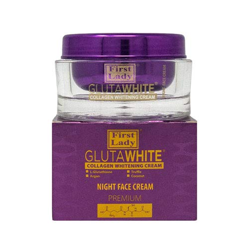[Australia] - First Lady Premium Glutawhite Collagen Night Whitening Face Cream 100ml - with L- Glutathione, Truffle, Argan & Coconut 