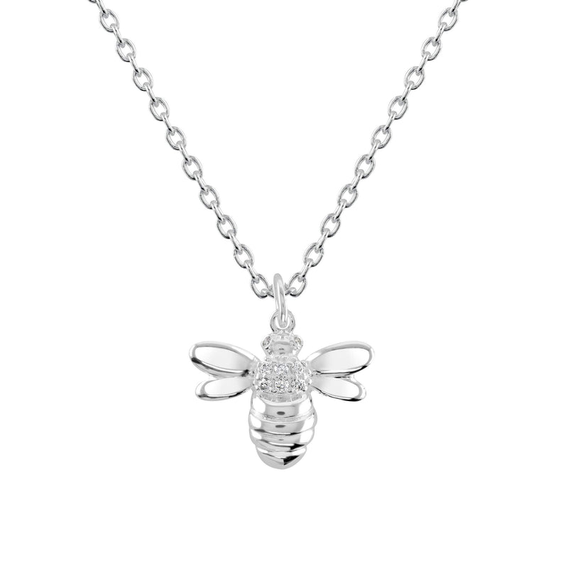 [Australia] - Dew Sterling Silver and Cubic Zirconia Bee Necklace - 18" 