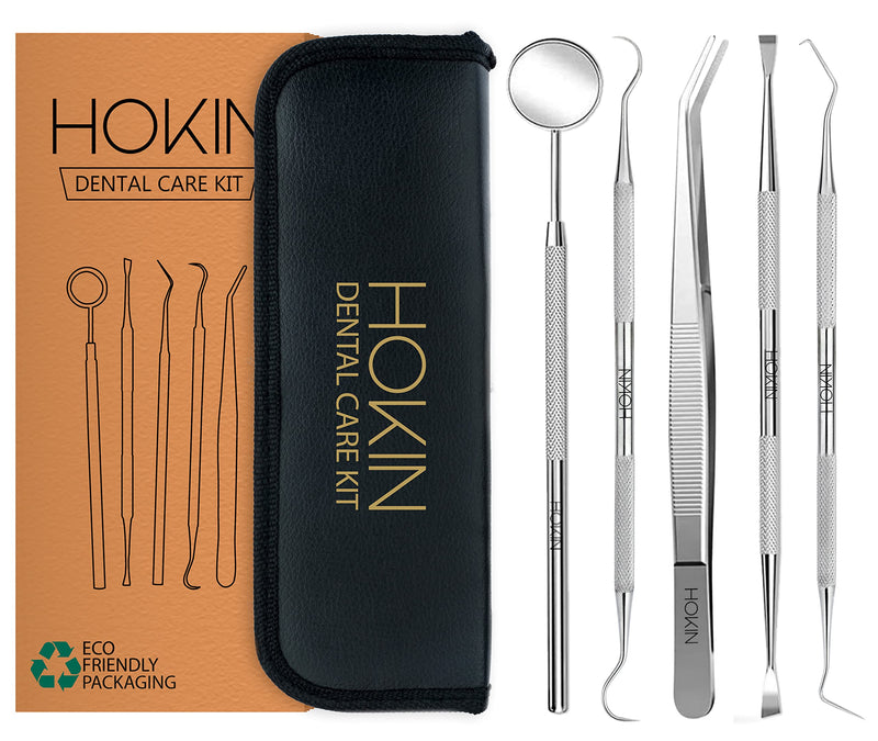 [Australia] - HOKIN Plaque Remover Dental Care Kit Teeth Cleaning Tool Dental Care Kit Tooth Filling Repair Set Stainless Steel Dental Tools for Men Women Kids and Pet Care (5) 