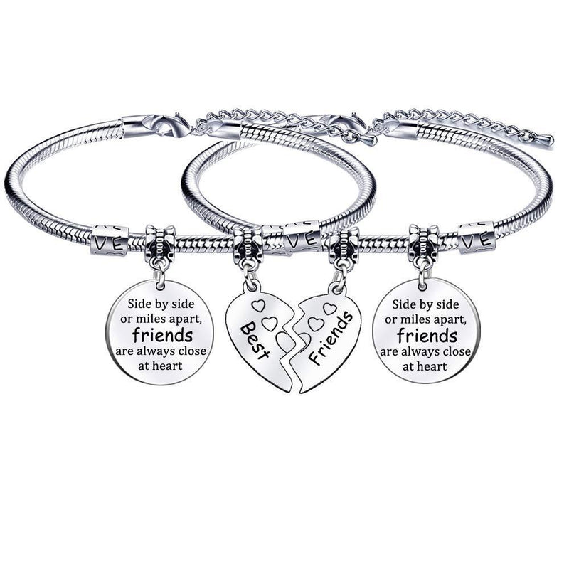 [Australia] - Best Friend Gift,Silver Friendship Bracelet for Women Girl,Graduaiton Gift for Best Friend BFF Jewellery 