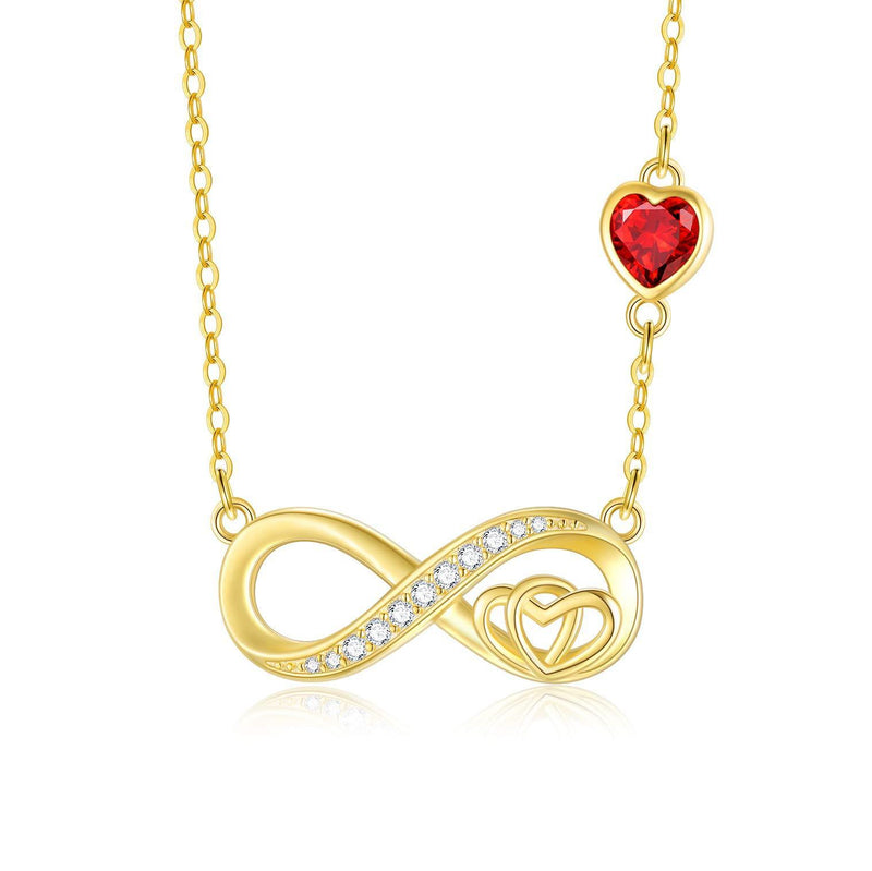 [Australia] - SOULMEET Infinity Heart Necklace for Women 925 Sterling Silver Eternal Pendant with 18K Gold Plated 