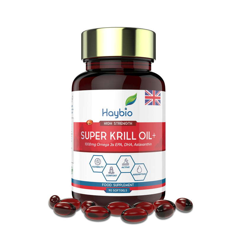 [Australia] - Krill Oil Capsules High Strength - Organic Joint Care Pain Relief Supplements - Antarctic Pills - Includes Omega 3 (500mg), DHA & EPA 90 Softgels 90 Count (Pack of 1) 