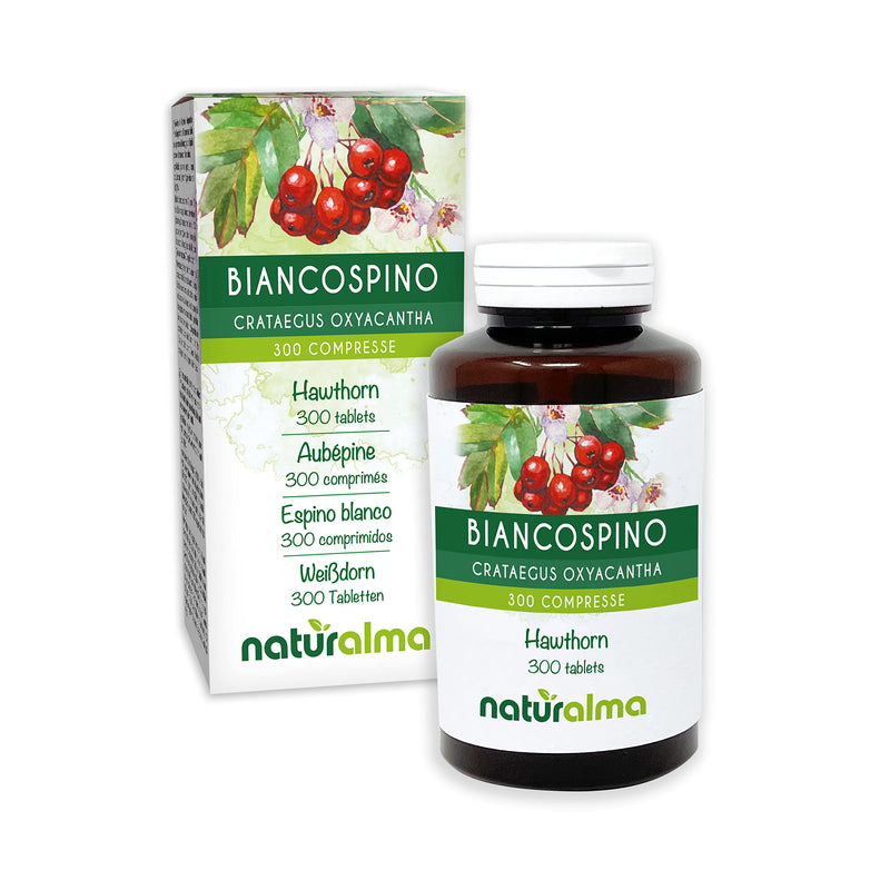 [Australia] - Hawthorn (Crataegus oxyacantha) Flowers and Leaves NATURALMA | 150 g | 300 Tablets of 500 mg | Food Supplement | Natural and Vegan 