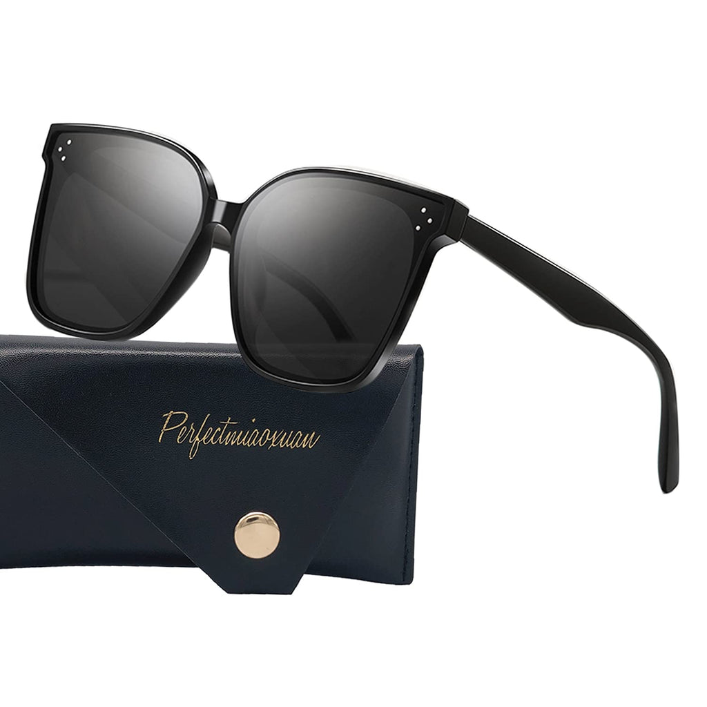 [Australia] - Oversized Sunglasses for Women ，Fashion Retro Lightweight Frame Big lens Ladies Sunglasses ，Women's UV400 Protection Sunglasses 2021 New Black 