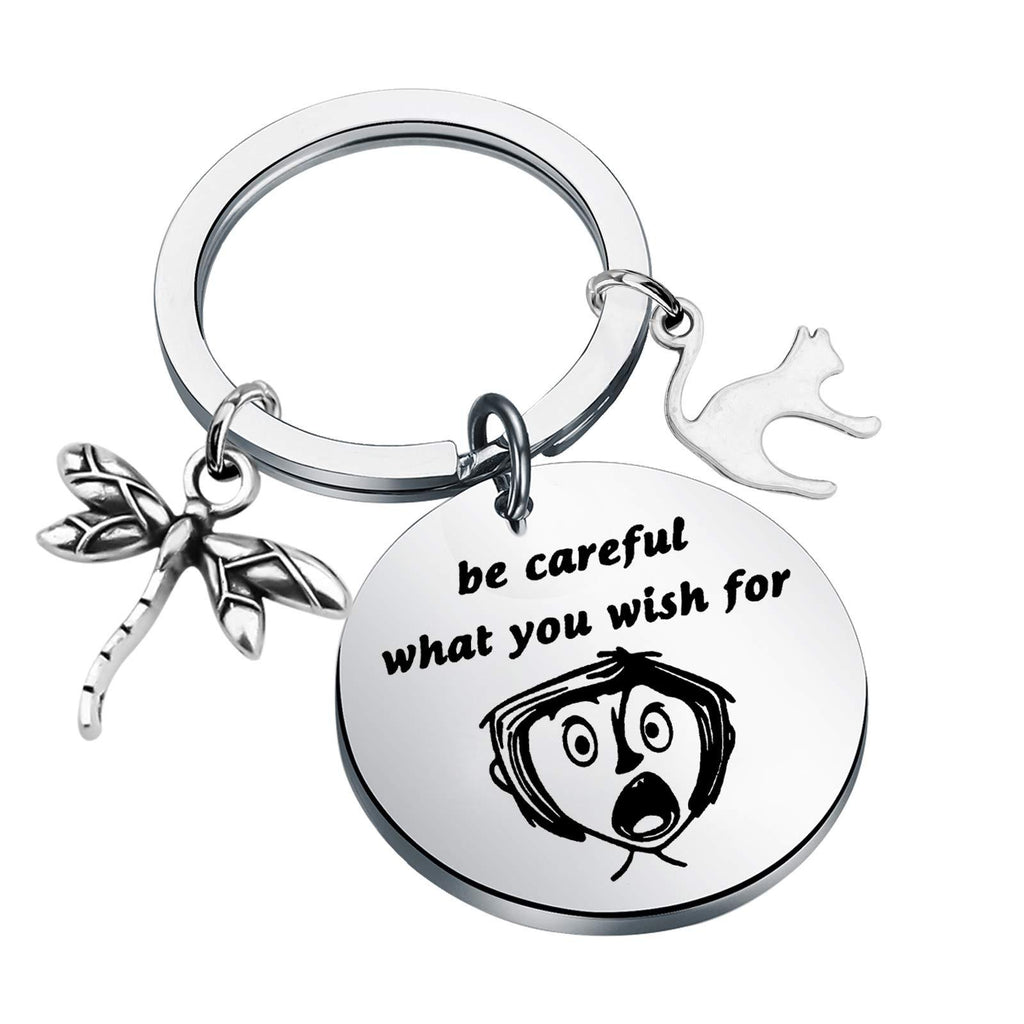 [Australia] - KEYCHIN Coraline Inspired Gift Coraline Jewellery The Secret Door Coraline Key Cosplay Gift Coraline Fans Gift Be Careful What You Wish for Keychain Be Careful k 