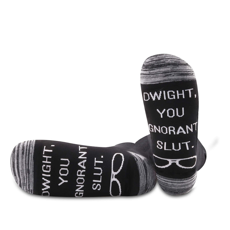 [Australia] - PYOUL 1 Pair The Office Inspired Socks Office Fan Gift Dwight You Ignorant Slut Socks TV Show Gift Dwight 1 Pair 