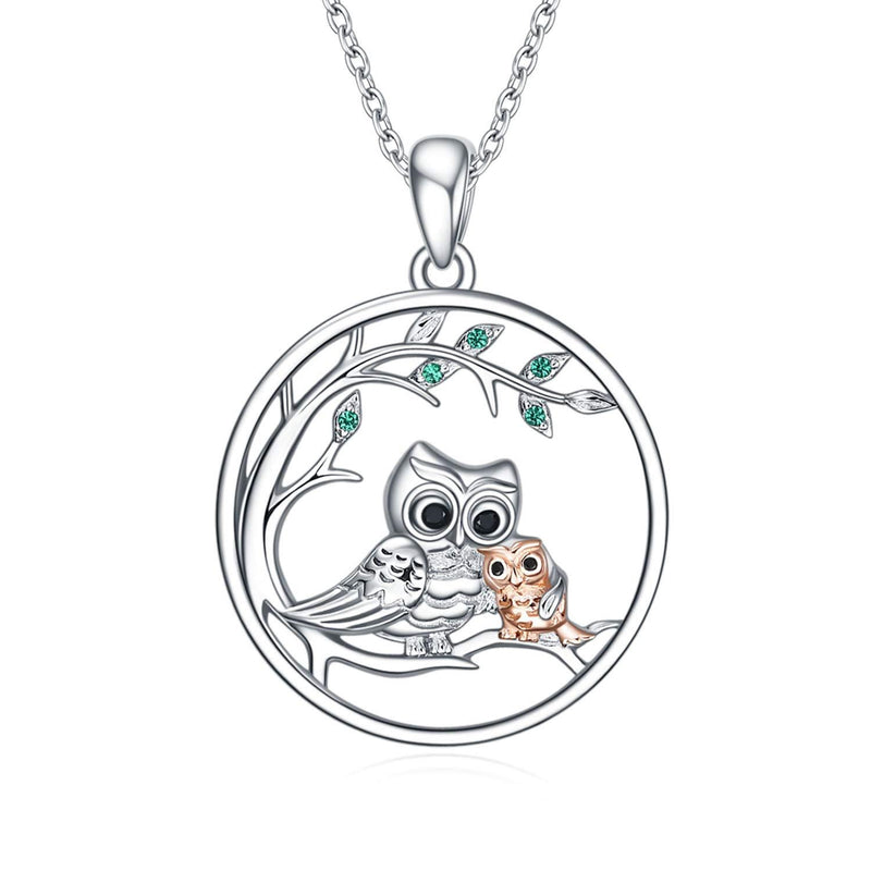 [Australia] - YFN Owl Necklace Mothers Day Jewellery Gifts for Mum Mother from Daughter Sterling Silver Tree of Life Necklace for Women Girls 