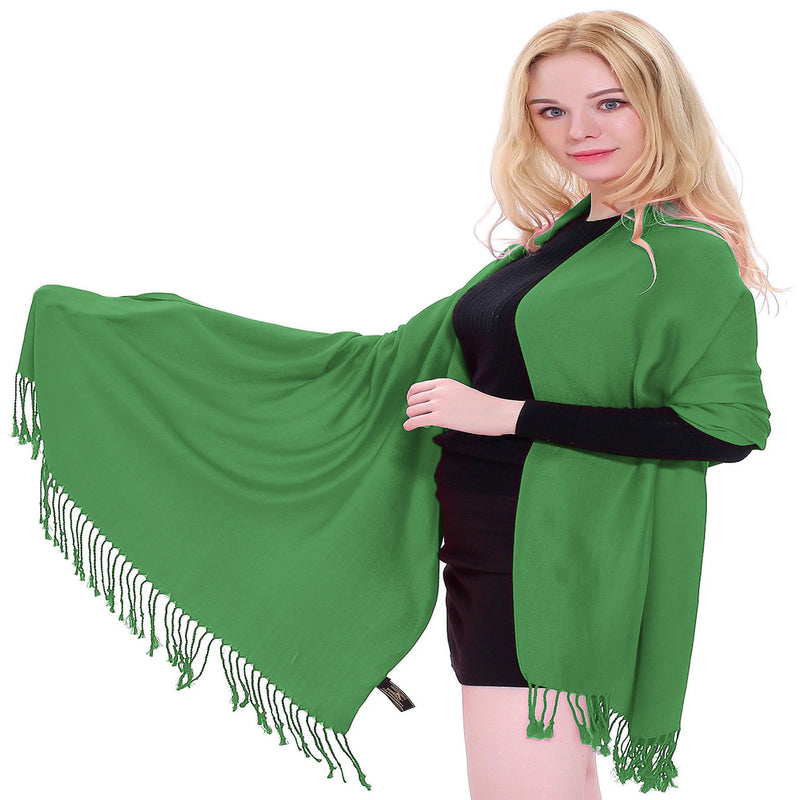 [Australia] - Solid Colour Design Nepalese Shawl Scarf Wrap Stole Throw Head Wrap Face Cover Pashmina CJ Apparel NEW Forest Green 