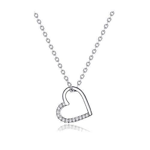 [Australia] - Womens Sterling Silver Heart Crystal Necklace - S925 Sterling Silver Chain Pendant Necklace Presents For Women. Sterling Silver Chain Necklace Complete With Gift Pouch, The Perfect Gifts For Her 