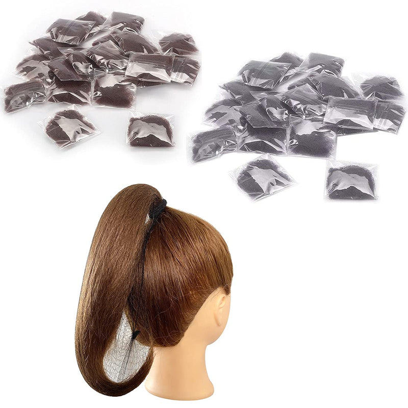 [Australia] - 20 Pcs Hair Nets for Women Bun,Invisible Hair Nets Elastic Edge Mesh (10pcs Black + 10pcs Coffee) BC 