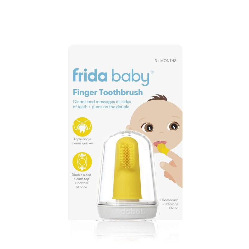 [Australia] - SmileFrida The Finger Toothbrush by Frida Baby, Yellow Finger Toothbrush for Babies (3M+) Single 