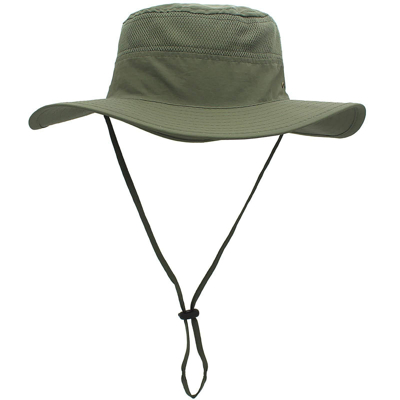 [Australia] - XYIYI Sun Hat Wide Brim Bucket Hat Windproof Fishing Hats for Men and Women Army Green 