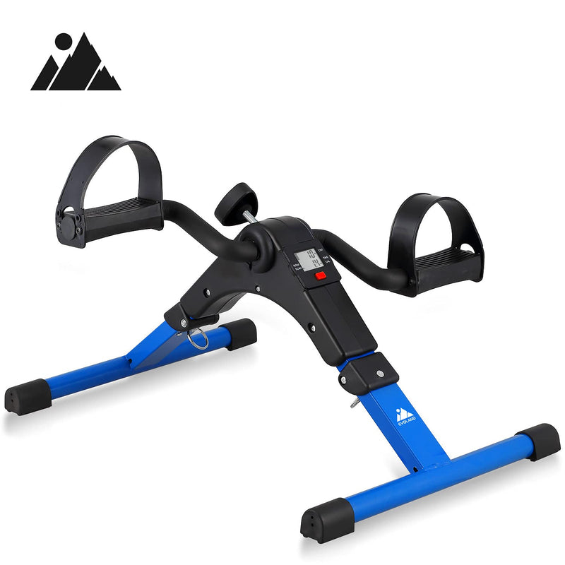 [Australia] - EVOLAND Pedal Exerciser Bike, Portable Home Fitness Mini Exercise Bike, Arm Leg Folding Exerciser Fitness Cycling with LCD Monitor and Adjustable Resistance, None Slip Mat Included Blue 