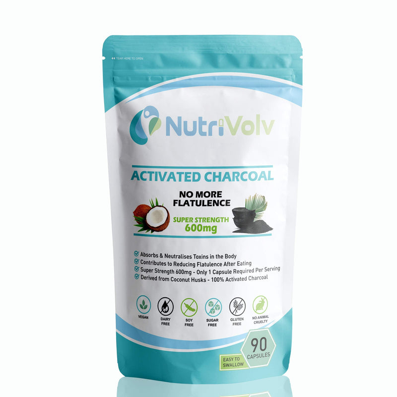 [Australia] - Pure Organic Activated Charcoal 600mg Capsules , Reduce Flatulence, Gas & Bloating-Detox | 90 Capsules 