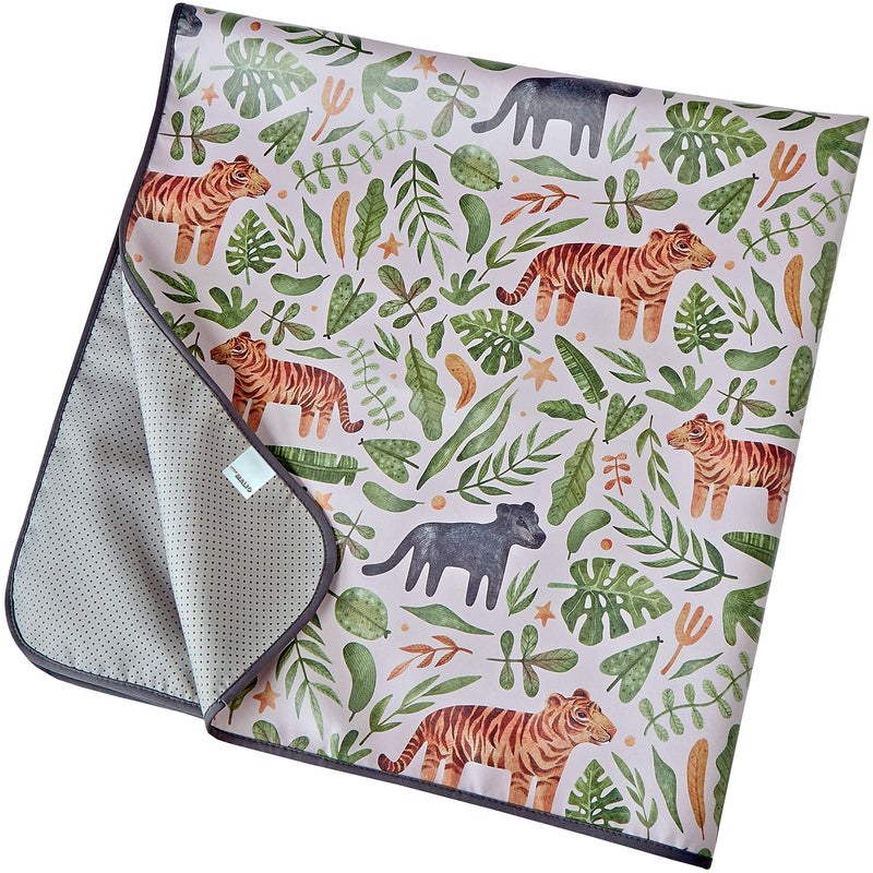[Australia] - Little Malio Splash Mat for Under Highchair - Large 51” Non Slip Waterproof Washable Splat Mat - for Baby/Toddler High Chair Weaning, Messy Arts Crafts & Play Sessions - Easy Clean (Jungle) 