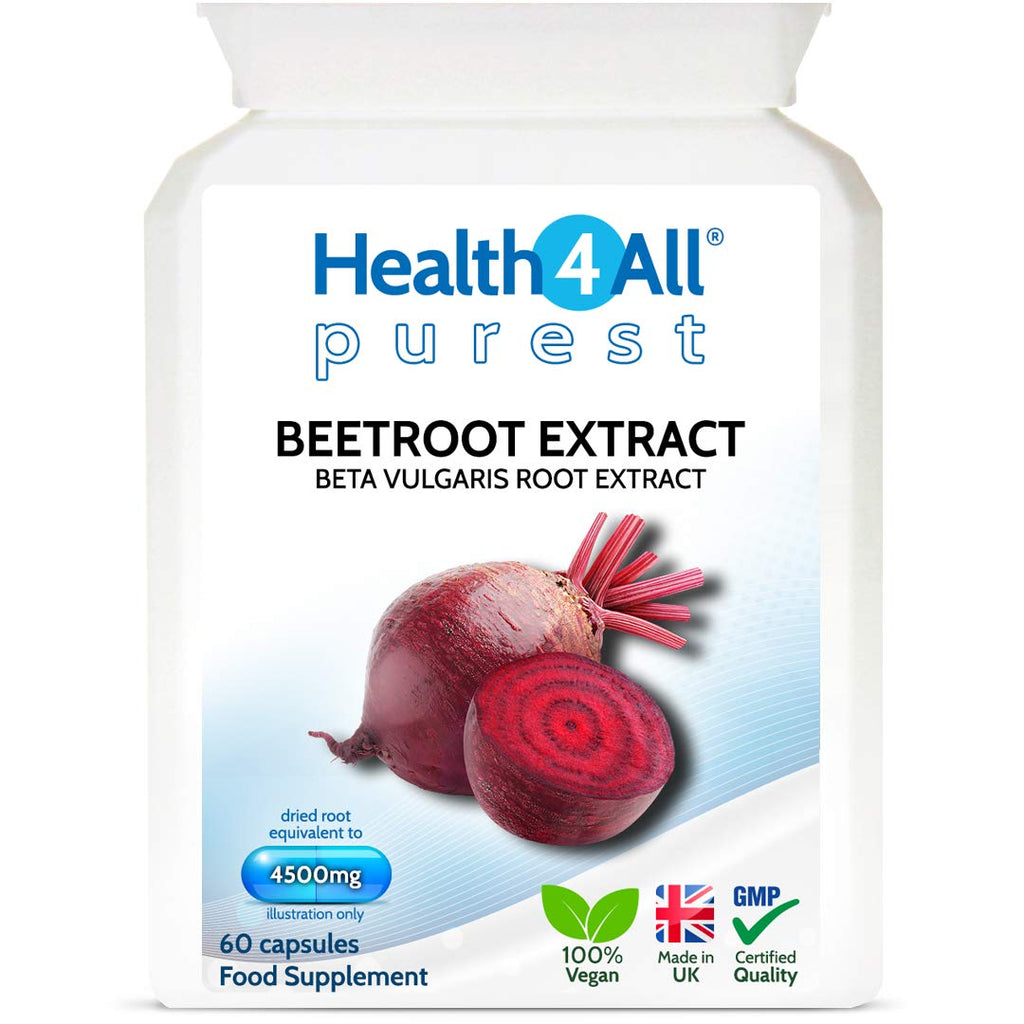 [Australia] - Beetroot Extract 4500mg 60 Capsules (V). (not Tablets) Purest: no additives Vegan Supplement standardised to nitrates Contents. Made in The UK by Health4All 60 Count (Pack of 1) 