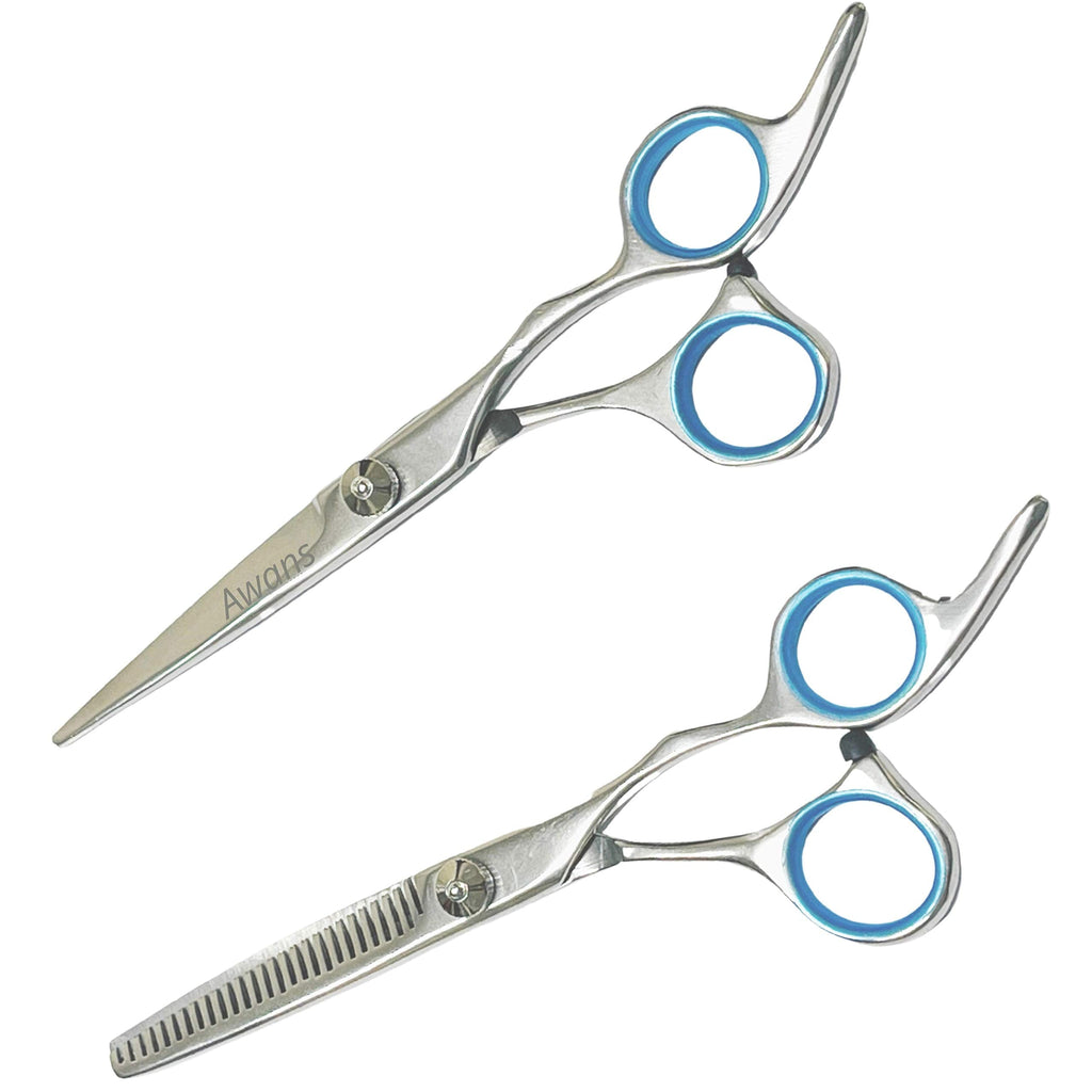 [Australia] - Awans Professional Barber Salon Hairdressing Scissors Set 5.5" with Thinning Scissors, Hair Cutting, Hair Styling, Hair Thinning Set 5.5"- Free Pouch/ Holster (6.5" Set) 6.5" Set 