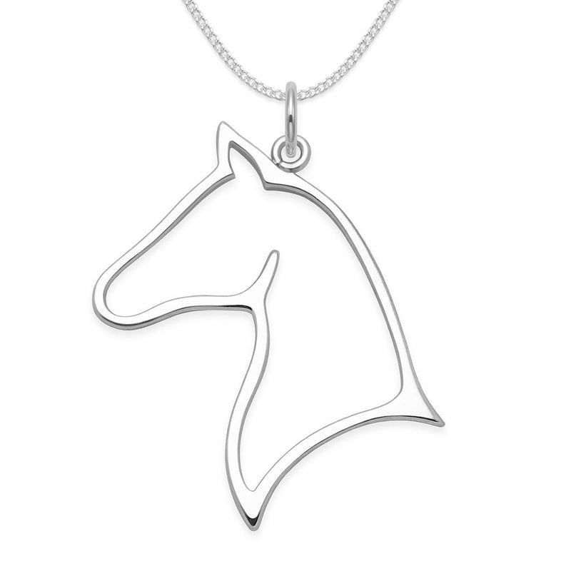 [Australia] - Heather Needham Sterling Silver Silhouette Horse necklace and 41cm (16") chain - pendant size SIZE: 38mm x 23mm . Gift boxed 8126/16 
