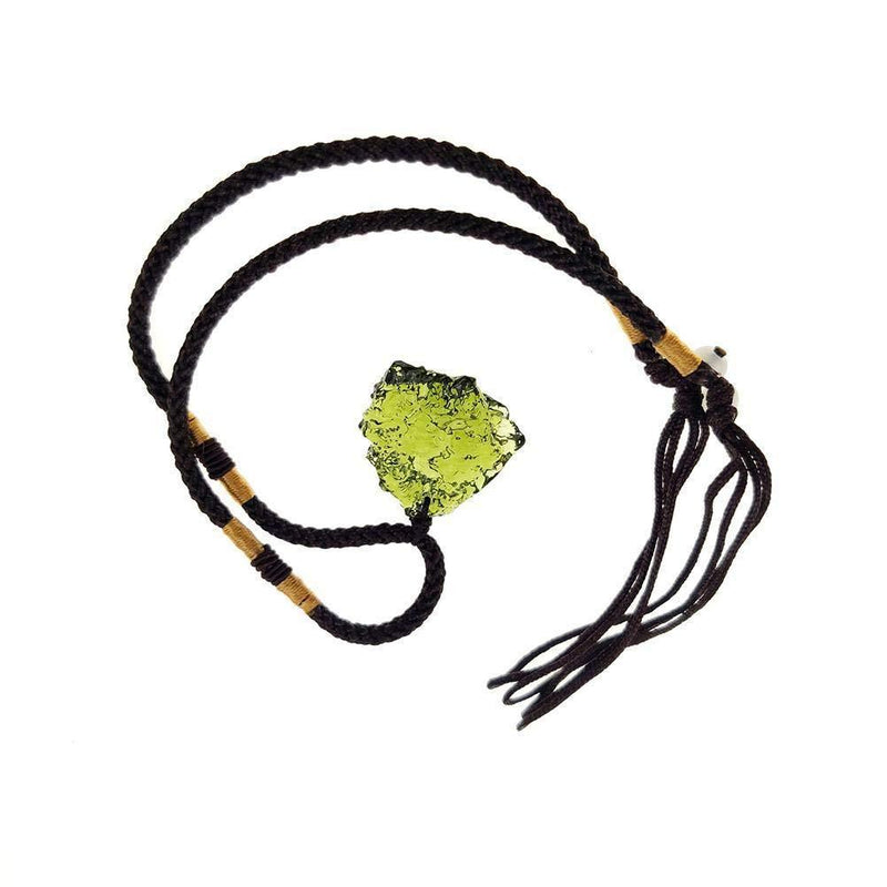 [Australia] - Susian Crystal Necklace,Moldavite Crystal Necklace Irregular Stone Pendant Natural Crystal Energy Stone Necklace Gift 3-5g 