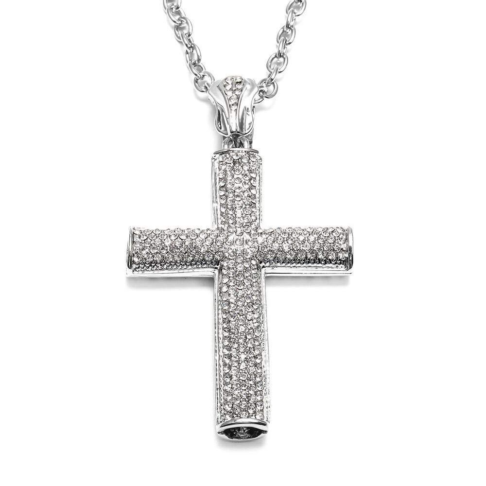 [Australia] - TJC Cross Necklace for Womens Size 29 Inches Synthetic Crystal Jewellery Gift for Girlfriend/Wife/Mother 