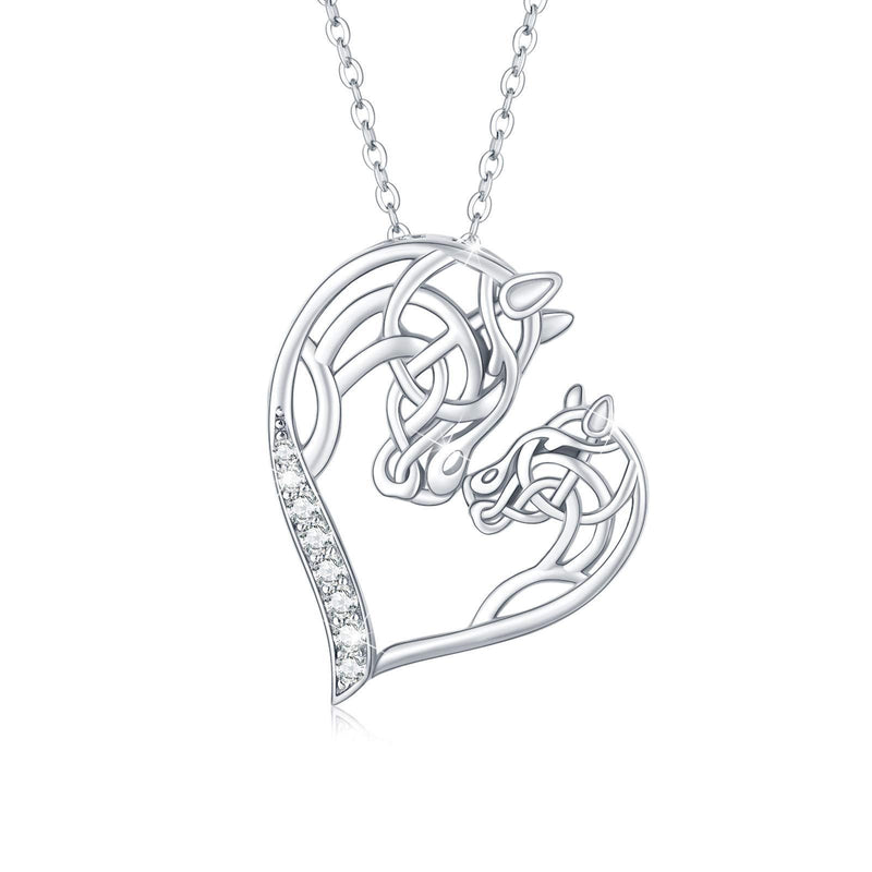 [Australia] - Horse Necklaces for Women, 925 Sterling Silver Horse Head Heart Pendant Necklace Jewellery Mothers Day Gifts For Women Mum Gifts 