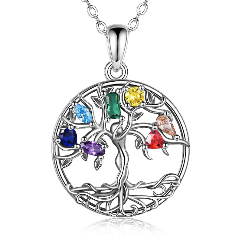 [Australia] - YAFEINI Tree of Life Necklace Sterling Silver Chakra Tree of Life Pendant Necklace Tree of Life Jewellery for Women 