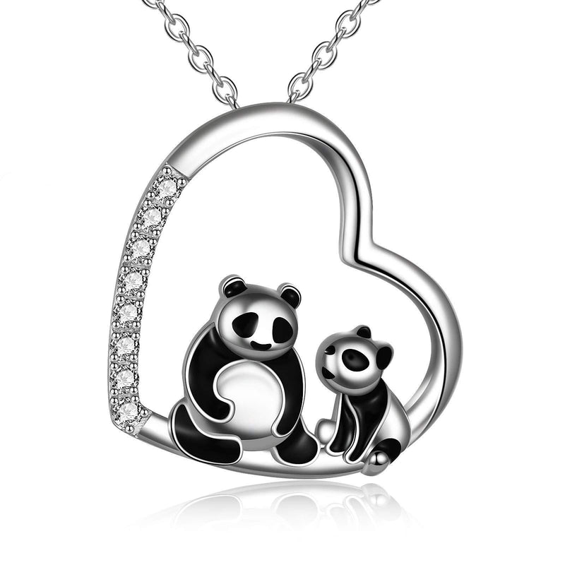 [Australia] - YAFEINI Panda Gifts Sterling Silver Panda Necklace Mother and Daughter Pendant Jewellery from Daughters 