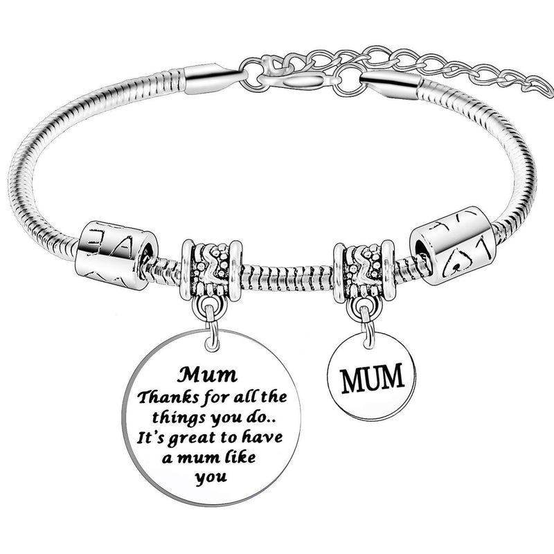 [Australia] - BESPMOSP Mum Bracelets Mother's Day Gifts Mom Gifts Birthday Gifts From Daughter Son Gifts For Mum Mum Thanks for all the things you do 