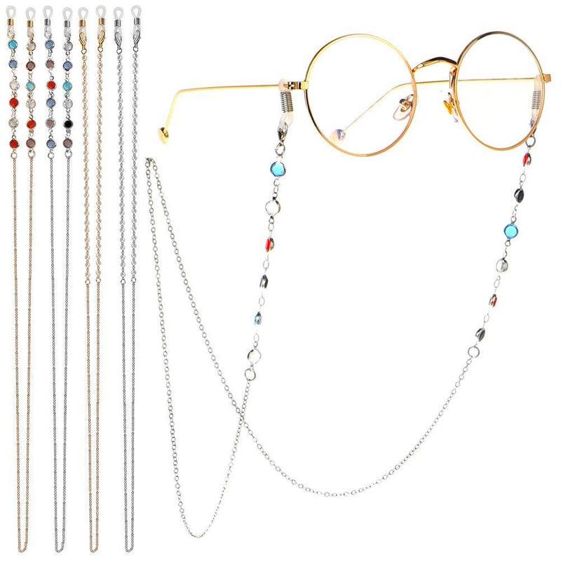 [Australia] - 4 PCS Beaded Eyeglass Chains,Lanyard Eyewear Strap Beaded Eyewear Retainer Sunglasses Strap Eye Glasses Chain for Women Girls Gift Glasses Accessories Decor 