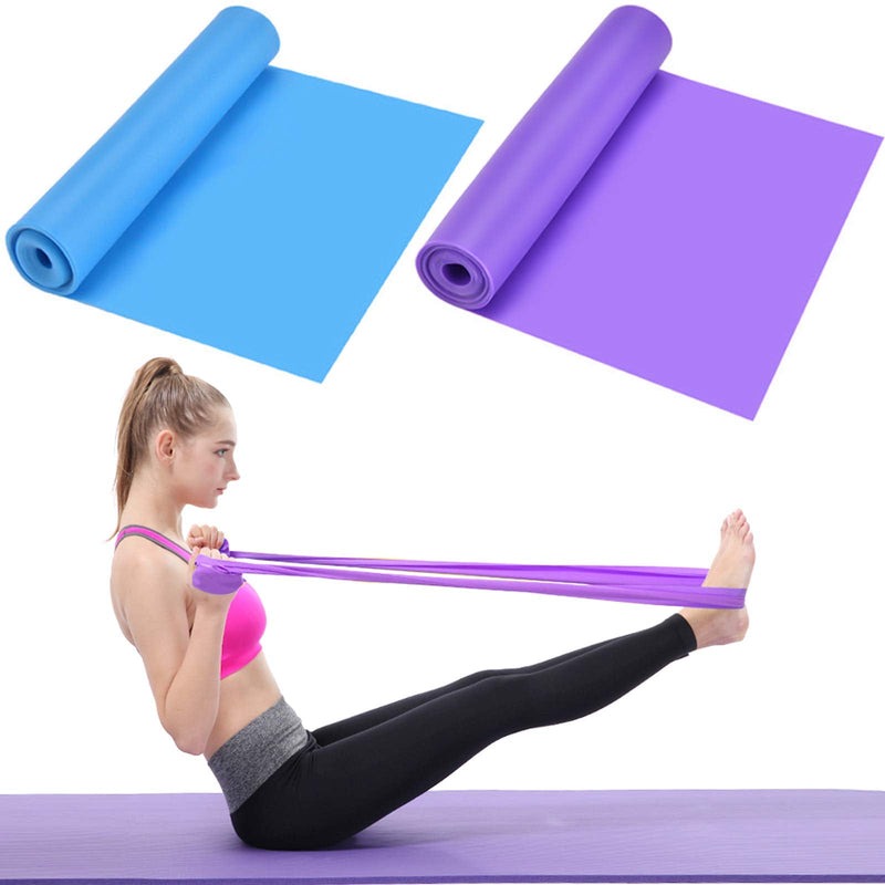 [Australia] - HQdeal 2Pcs 1.5 M Elastic Resistance Exercise Bands, Unisex Resistance Exercise Bands Ideal For Pilates, Yoga, Rehab, Stretching, Ballet, Gym, Strength Training 