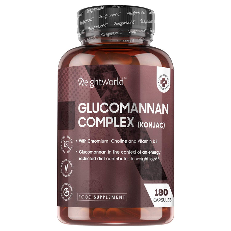 [Australia] - Glucomannan Complex - 3000mg - Fibre Diet Supplement Complex Capsules With Vitamin D, Chromium & Choline, Choline Contributes To Normal Lipid Metabolism (EFSA), Konjac Glucomannan - Vegetarian Formula 