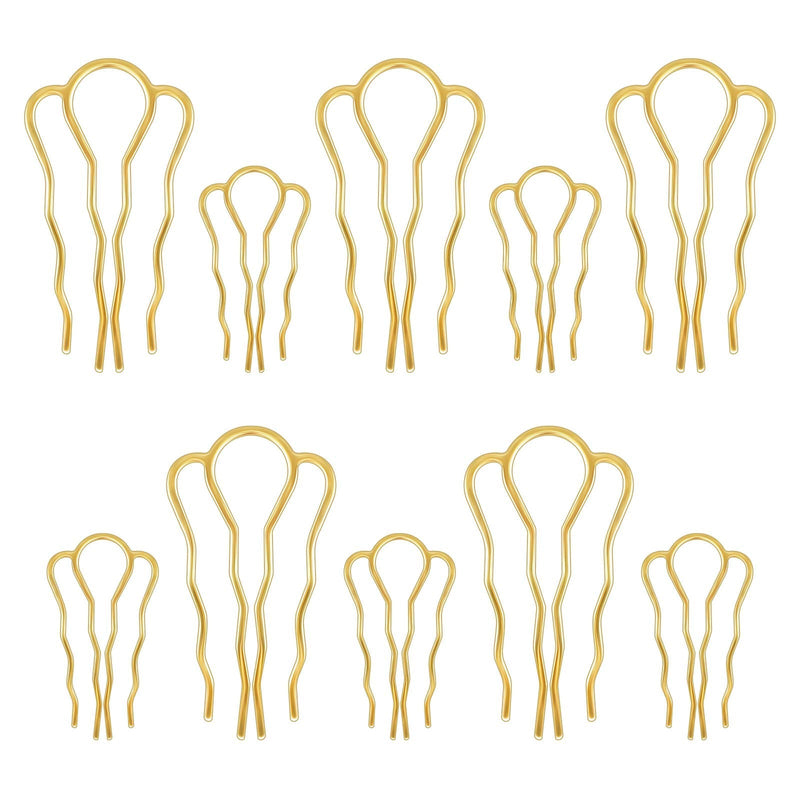 [Australia] - 10 PCS Hair Pins 4 Teeth U Shaped Hair Bun Pins Metal Hair Pins Hair Twist Pins Grip Hair Fork Hair Sticks For Buns Hair Pins Lady Style Grip Stylish Hair Accessories For Women Girls 