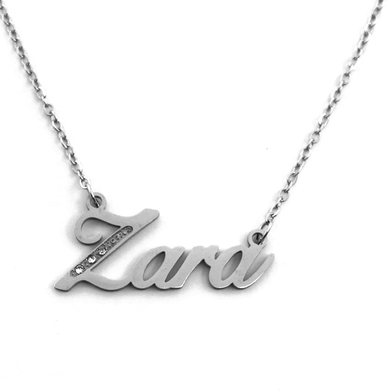 [Australia] - Kigu Name Necklace Zara - Silver Tone - Custom Name Necklace - Personalised Jewellery for Ladies- Customised Jewellery for Girls- Custom Pendant Zara 